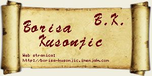 Boriša Kusonjić vizit kartica